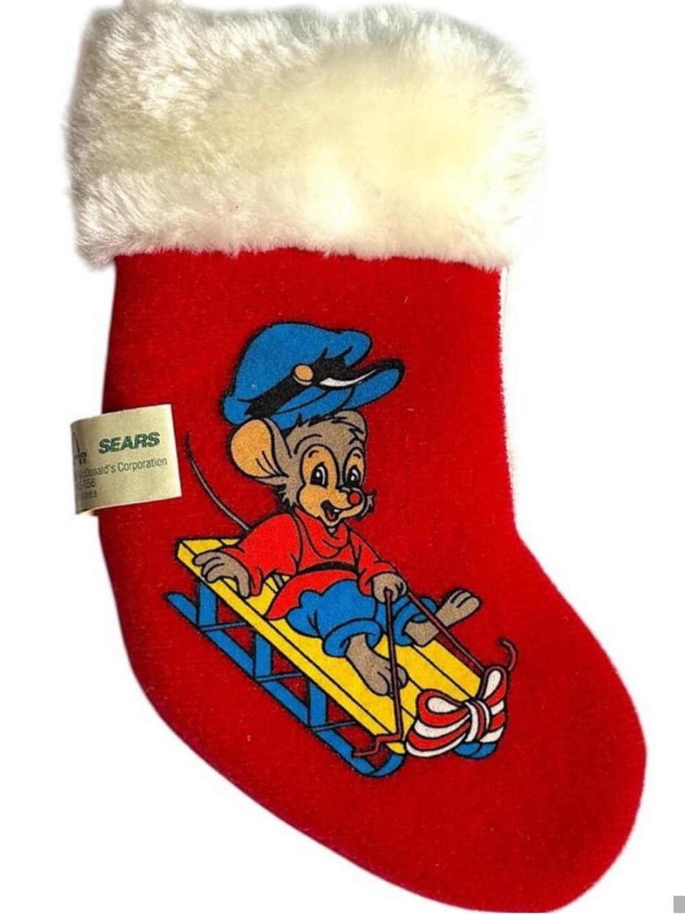 Vintage Fievel Sears An American Tail Fievel Christmas Stocking